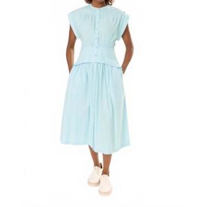 NEW AREA STARS cuff midi dress in turquoise